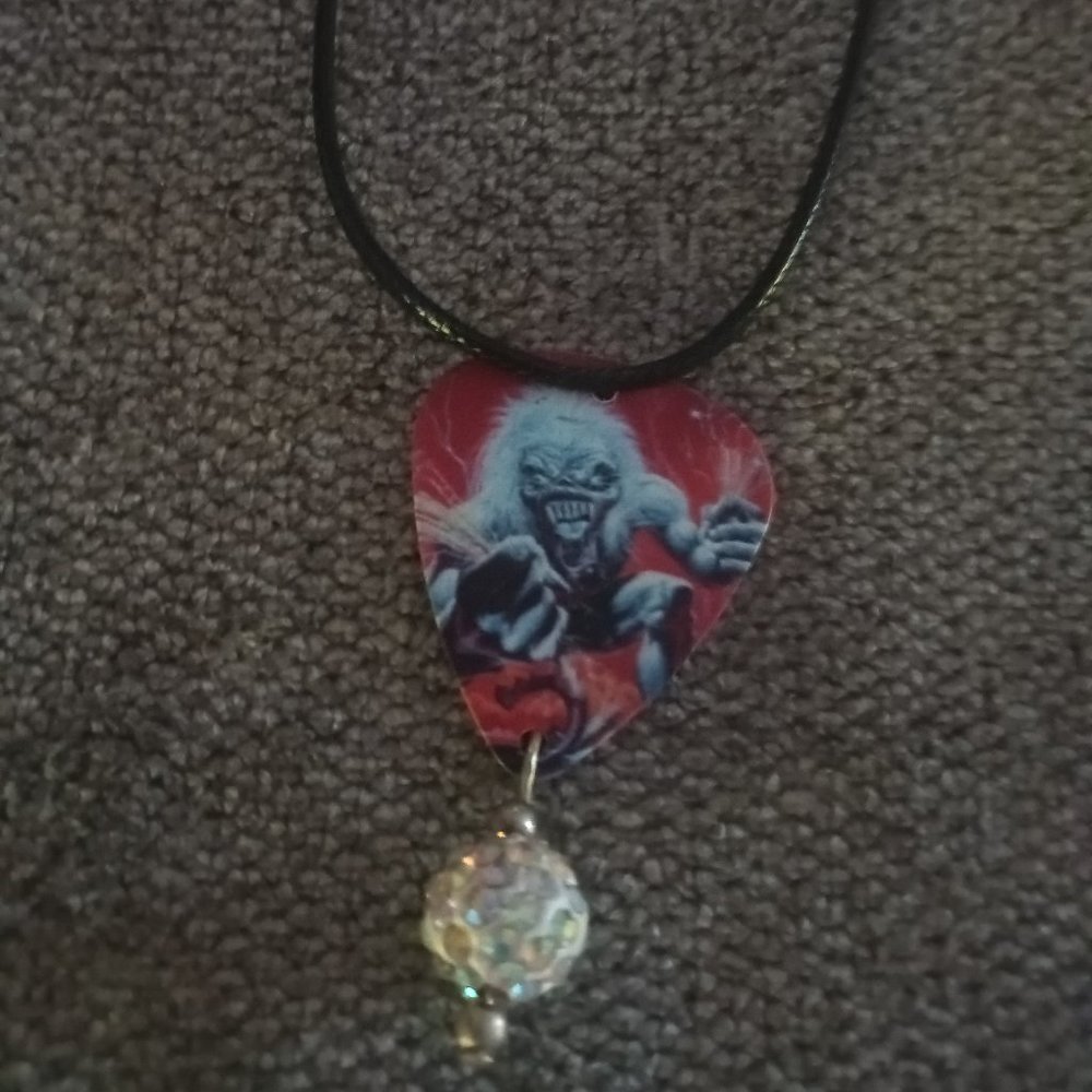 IRON MAIDEN GUITAR PICK NECKLACE